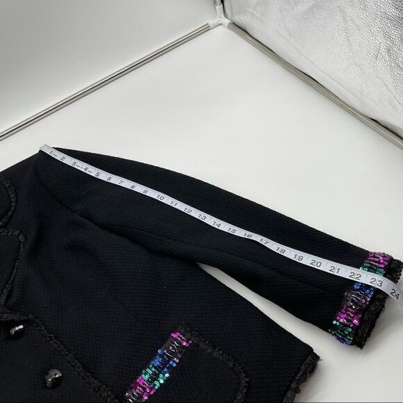 Laura Ashley Lace Trim & Sequin Design Blazer MEDIUM - Picture 14 of 14